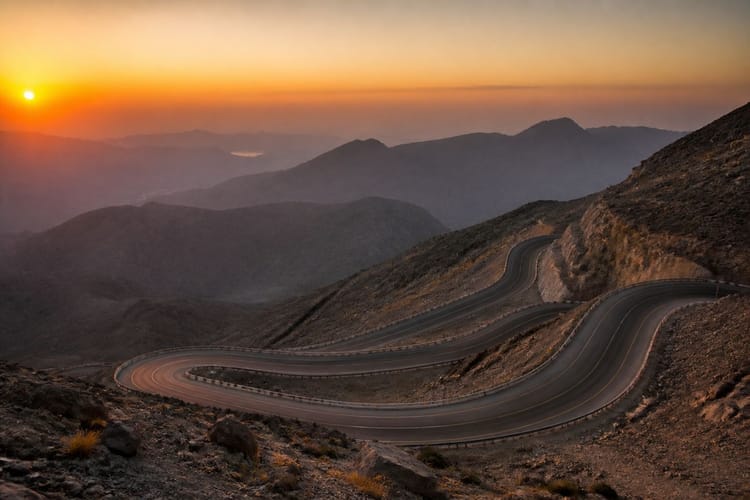 Mountain ridges at first light