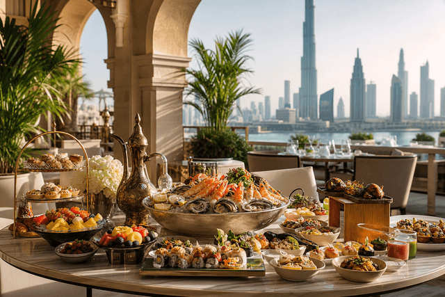 Friday brunch spread at a UAE hotel