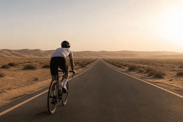 Cycling path in the UAE desert