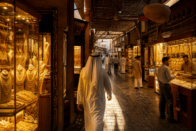 Dubai Gold Souq covered lanes near the Creek
